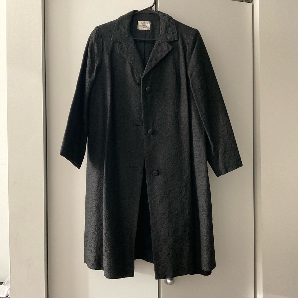 Vintage 1950s vogue couturier coat silk brocade